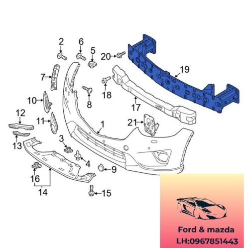 xương đỡ cản trước mazda cx5 2014-2015-2016-2017 xương tăng cứng cản trước