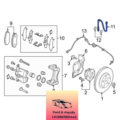 tuy ô phanh trước mazda 3 2015-2016-2017-2018-2019 B45A43980A-B45A43990A