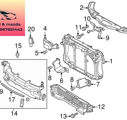 khung xương bắt khóa ca pô mazda 3 2015-2016-2017-2018-2019 -B45A53150A-xương săt trên khung xương dầu xe mazda 3