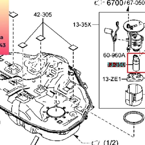 mô tơ bơm xăng mazda 6 2013-2014-2015-2016-2017-2018-2019-mô tơ cụm bơm nhiên liệu mazda 6 -mô tơ cụm bơm xăng mazda 6 PE0113350