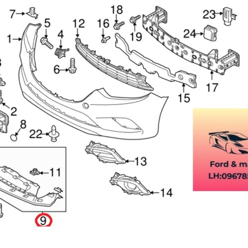tấm chắn gầm dưới cản trước mazda 6 2015-2016-2017-2018-2019-tấm chắn gầm động cơ mazda 6 -tấm chắn dưới gầm mazda 6 GHP9500S0A,