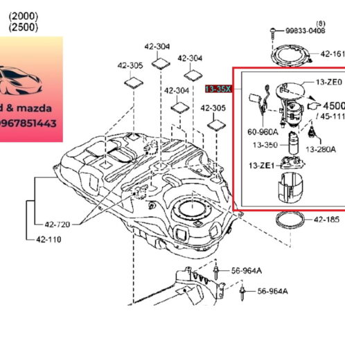 Bơm xăng mazda cx5 2013-2022 Bơm xăng mazda cx5 2013-2014-2015-2016-2017-2018-2019-2020-2021-2022-cụm bơm nhiên liệu mazda cx5-pe011335x-PYB11335X
