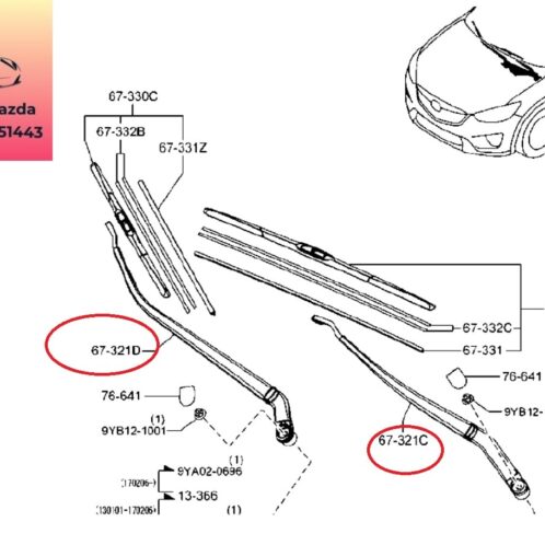 Cần gạt mưa mazda cx5 2013-2014-2015-2016-2017-cần sắt gạt mưa mazda cx5-KD5167321-KD5167321A-KD5367321-