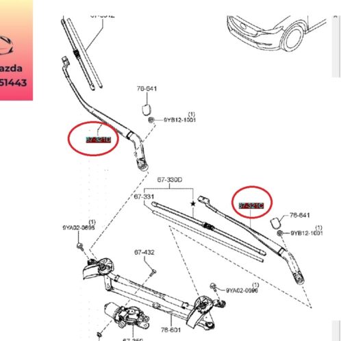 Cần gạt mưa mazda cx5 2018-2022 Cần gạt mưa mazda cx5 2018-2019-2020-2021-2022-cần sắt gạt mưa trước mazda cx5-KN0W67321-KD2W67321,