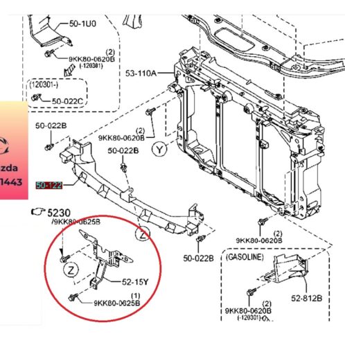 Giá bắt khóa nắp ca pô mazda cx5 2013-2014-2015-2016-2017-giá sắt bắt khóa nắp ca bô mazda cx5-KD535215Y
