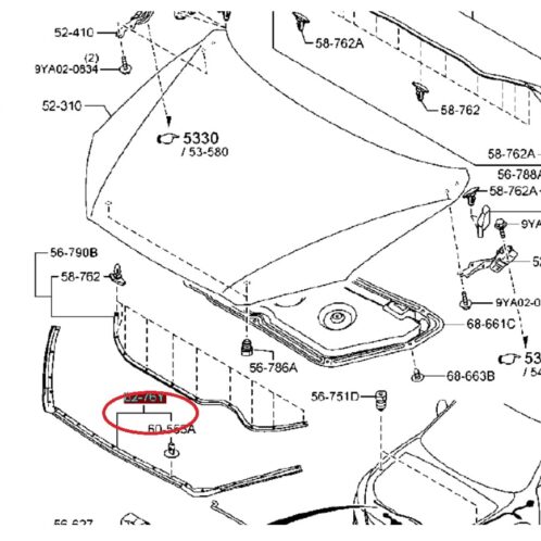 gioăng cao su nắp ca pô mazda cx5 2013-2014-2015-2016-2017-gioăng nắp ca bô mazda cx5-KD5356770.