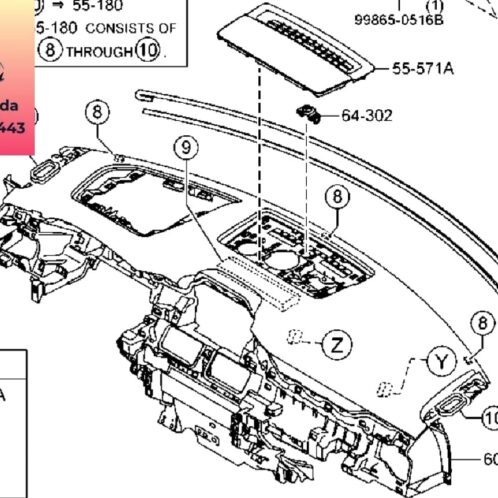 gioăng táp lô mazda cx5 2018-2019-2020-2021-2022-miếng đện táp lô mazda cx5-K12355161A-K12355162