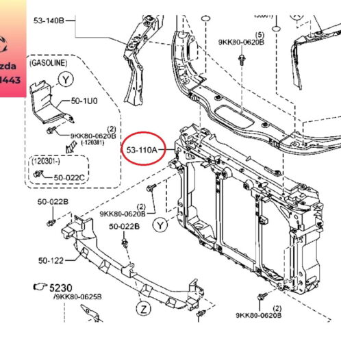 khung xương két nước mazda cx5 2013-2014-2015-2016-2017-khung nhựa bắt két nước mazda cx5-xương nhựa bắt két nước mazda cx5-KD5353110A,