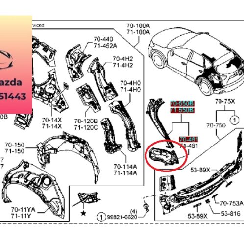 tấm sắt chắn bùn dưới cửa sau mazda cx5 2013-2017 tấm sắt chắn bùn dưới cửa sau mazda cx5 2013-2014-2015-2016-2017-xương dưới trụ cửa sau mazda cx5-KD5370481,