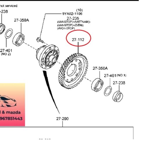 Bánh răng vi sai hộp số mazda 2 2015-2016-2017-2018-2019-2020-2021-2022-bánh răng truyền lực chính hộp số mazda 2-FZ1427112