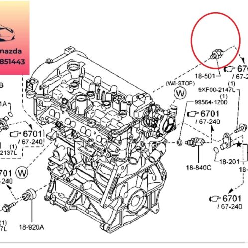 Cảm biến áp suất dầu mazda 2 2015-2016-2017-2018-2019-2020-2021-2022-cảm biến áp suất nhớt mazda 2-công tắc áp suất nhớt mazda 2-PE0118501