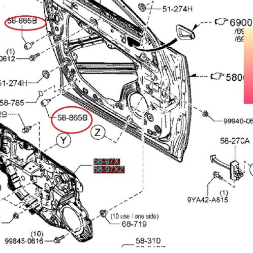 Cao su giảm chấn cánh cửa mazda cx5 2013-2014-2015-2016-2017-2018-2019-2020-2021-2022-cao su cánh cửa chống va đập mazda cx5-cao su cánh cửa mazda cx5-G06758873B,