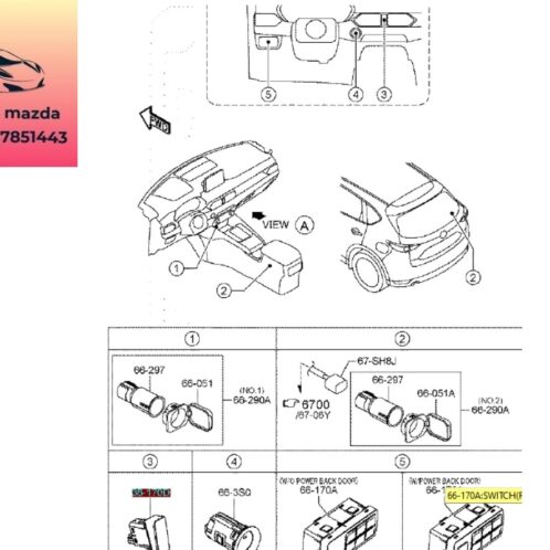 Công tắc đèn khẩn cấp mazda cx5 2018-2019-2020-2021-2022-công tắc xin làn đường mazda cx5-nút đèn khẩn cấp mazda cx5-K123664H0