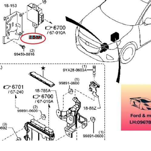 Hộp điều khiển Istop mazda 2 2015-2016-2017-2018-2019-2020-2021-2022-hộp chuyển đổi điện DC mazda 2-PE0318572