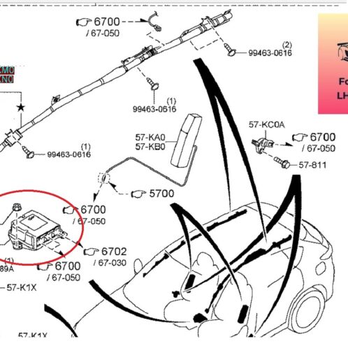 Hộp điều khiển túi khí mazda cx5 2018-2019-2020-2021-2022-hộp kích nổ túi khí mazda cx5-K12357KA0-K12357KB0