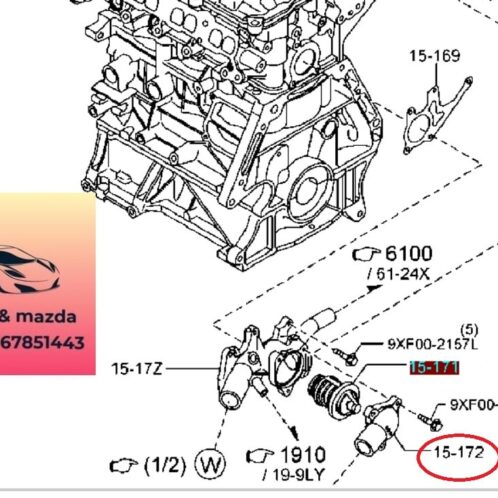 Nắp van hằng nhiệt mazda 2 2015-2016-2017-2018-2019-2020-2021-2022-P50215171,