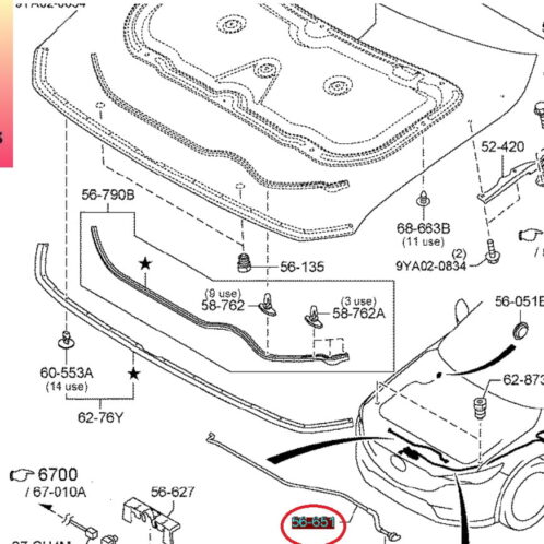 Ti chống nắp ca pô mazda cx5 2018-2019-2020-2021-2022-thanh sắt chống nắp cabo mazda cx5-KB7W56651,