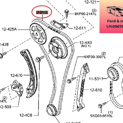 Xích cam mazda 2 2015-2016-2017-2018-2019-2020-2021-2022-sên cam mazda 2-P30212201