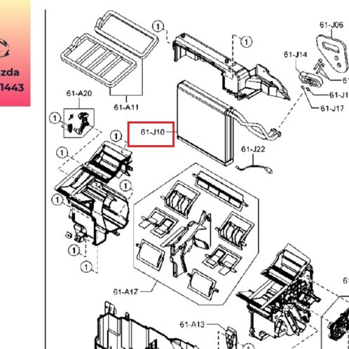 Dàn lạnh mazda cx5 2013-2022 dàn lạnh mazda cx5 2013-2014-2015-2016-2017-2018-2019-2020-2021-2022-dàn lạnh trong xe mazda cx5-dàn lạnh dưới táp lô mazda cx5-KD4561J10-KD4561J10A-GHP961J10A