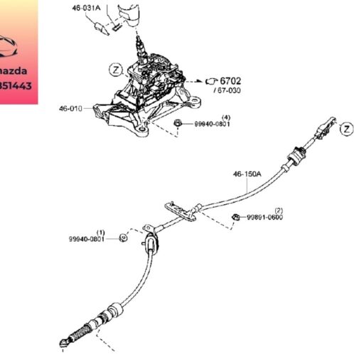 Dây đi số mazda 2 2015-2022 dây đi số mazda 2 2015-2016-2017-2018-2019-2020-2021-2022-dây số mazda 2-DA6B46500B (1)