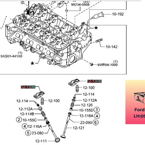 xuppap mặt máy mazda 2 2015-2016-2017-2018-2019-2020-2021-2022-xupap hút mazda 2-xupap xả mazda 2 P50112111-P50112121 (2)-