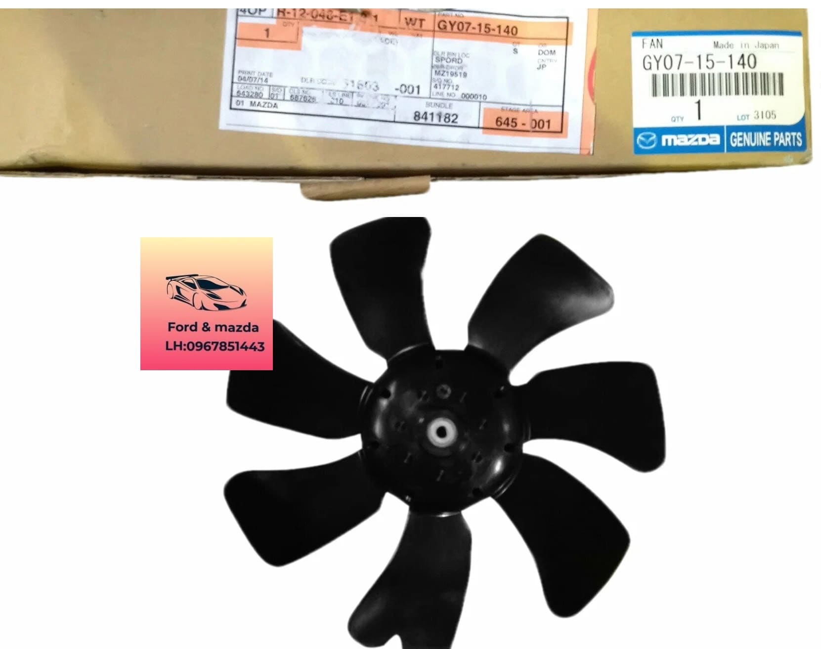Cánh quạt quạt két nước mazda 3 2009-2010-2011-2012-2013-2014-cánh quạt mazda 3-GY0715140-L51015140 (2) Cánh quạt quạt két nước mazda 3 2009-2010-2011-2012-2013-2014-cánh quạt mazda 3-GY0715140-L51015140