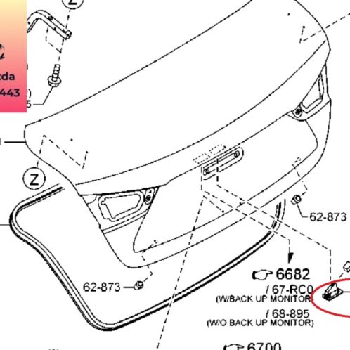 Công tắc ấn mở cốp sau mazda 2 2015-2016-2017-2018-2019-2020-2021-2022-nút ấn mở cốp sau mazda 2-BHN1568D0A-BHN1568D0B