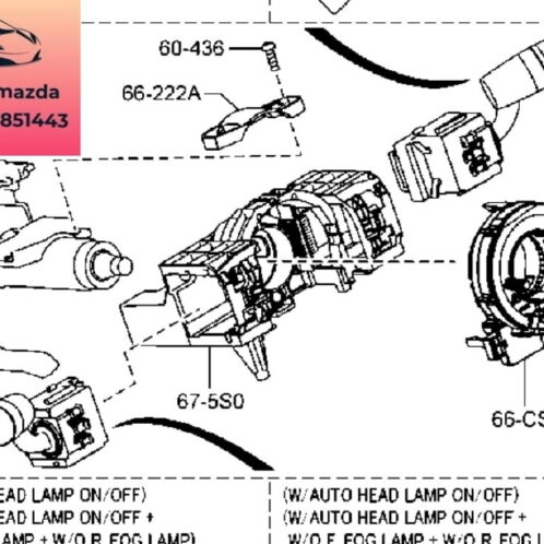 Công tắc pha cos mazda 2 2015-2022 Công tắc pha cos mazda 2 2015-2016-2017-2018-2019-2020-2021-2022-công tắc điều chỉnh đèn pha mazda 2-DA8G66122B