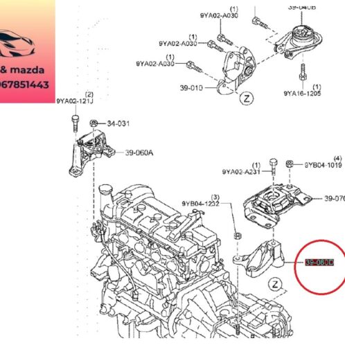 Giá bắt chân máy hộp số mazda 3 2009-2010-2011-2012-2013-2014-đế bắt chân máy số 4 mazda 3-bát bắt chân máy sau mazda 3-BBP339080