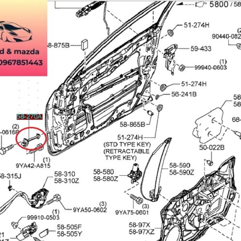 Hạn chế cánh cửa mazda 3 2009-2014 Hạn chế cánh cửa mazda 3 2009-2010-2011-2012-2013-2014-giới hạn cánh cửa mazda 3-bản lề giới dạn cánh cửa mazda 3-chốt hãm cánh cưa mazda 3-BBM458270C