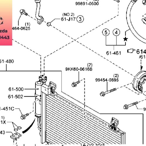Lốc điều hòa mazda 2 2015-2016-2017-2018-2019-2020-2021-2022-lốc lạnh mazda 2-D09W61450
