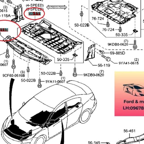 Tấm chắn bùn gầm động cơ mazda 3 2009-2010-2011-2012-2013-2014-tấm nhựa che gầm máy mazda 3-tấm chắn dưới động cơ mazda 3-BBM456112E-BBM456110C