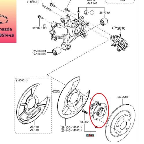 Bi moay ơ trước mazda 6 2014-2019 Bi moay ơ trước mazda 6 2014-2015-2016-2017-2018-2019-bạc đạn moay ơ trước mazda 6-bi moay ơ mazda 6-KD312615XA