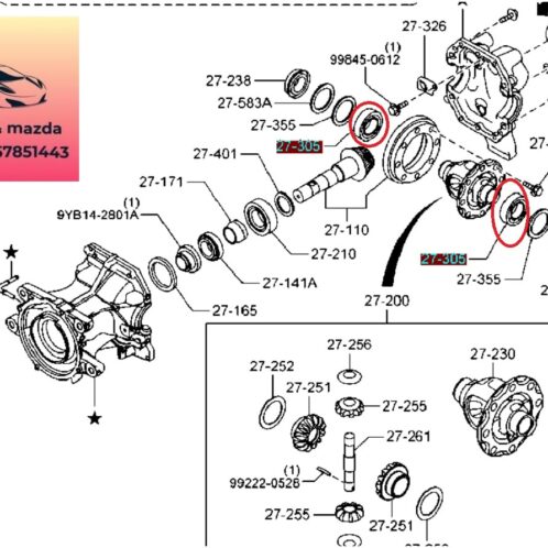 Bi vi sai cầu sau mazda 6 cx5 2014-2015-2016-2017-2018-2019-bạc đạn vi sai cầu sau mazda 6 cx5-KA0127350
