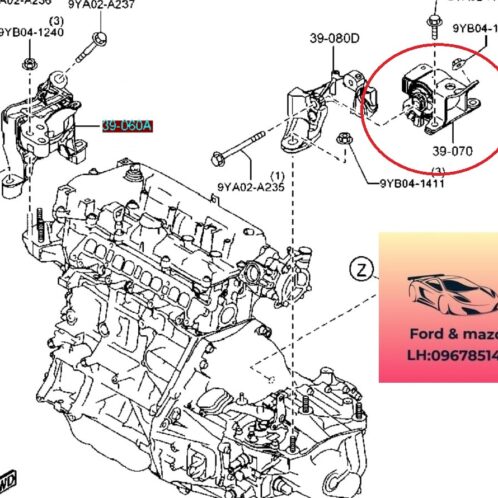 Cao su chân máy số 4 mazda 6 2014-2015-2016-2017-2018-2019-cao su chân máy hộp số mazda 6-chân hộp số mazda 6-chân máy sau mazda 6-GHR939070-GHR939070A-GHR939070B