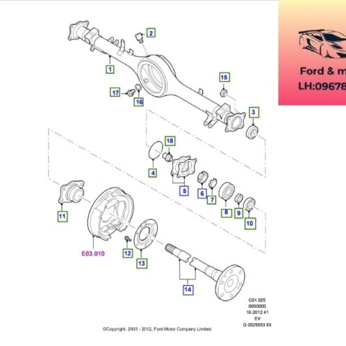 Cầu sau ford ranger everest 2001-2002-2003-2004-2005-2006-2007-2008-2009-2010-2011-2012-2013-2014-cụm cầu sau ranger everest-vỏ cầu sau ranger everest-UM5126020B