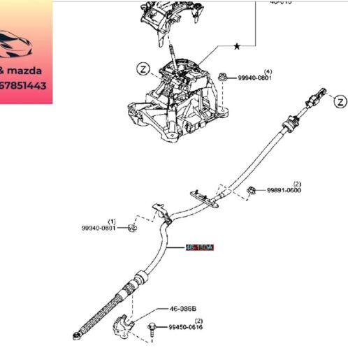 Dây đi số mazda 6 2014-2015-2016-2017-2018-2019-dây cáp đi số mazda 6-dây số mazda 6-GHK346500-B45E46500