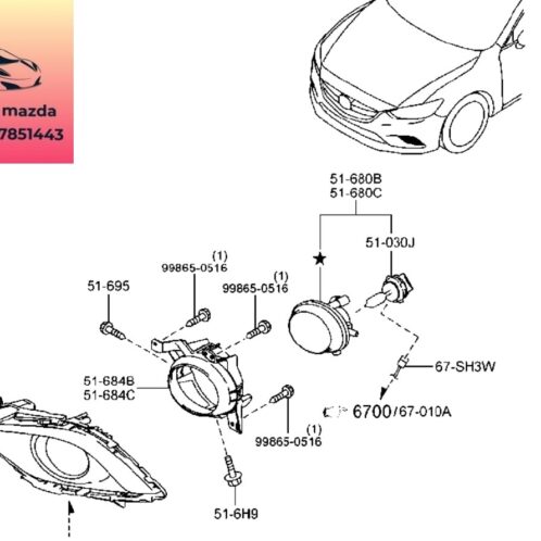 Đèn Gầm mazda 6 2014-2015-2016-đèn sương mù mazda 6-đèn ba đờ sốc trước mazda 6-đèn cản trước mazda 6-TK2151680A-TK2151690AĐèn Gầm mazda 6 2014-2015-2016-đèn sương mù mazda 6-đèn ba đờ sốc trước mazda 6-đèn cản trước mazda 6-TK2151680A-TK2151690A