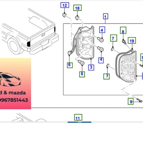 Đèn hậu ford ranger 2001-2006 Đèn hậu ford ranger 2001-2002-2003-2004-2005-2006-đèn hậu sau thùng ford ranger-đèn hậu sau ranger-UH7751150A-UH7751160A-UM4651150C-UM4651160C