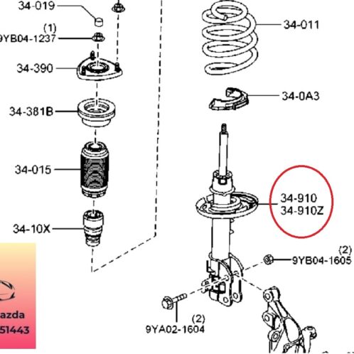 Giảm sóc trước mazda 6 2014-2019 Giảm sóc trước mazda 6 2014-2015-2016-2017-2018-2019-thụt trước mazda 6-nhún trước mazda 6-GHP934700B-GHP934900B