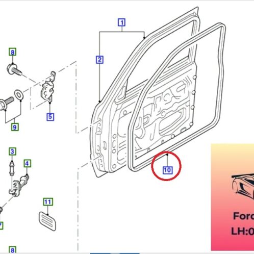 Gioăng cao su cánh cửa ford ranger everest 2003-2014 Gioăng cao su cánh cửa ford ranger everest 2003-2004-2005-2006-2007-2008-2009-2010-2011-2012-2013-2014-gioăng cao su trên cánh cửa ford ranger everest-UH7158761-UH7159761