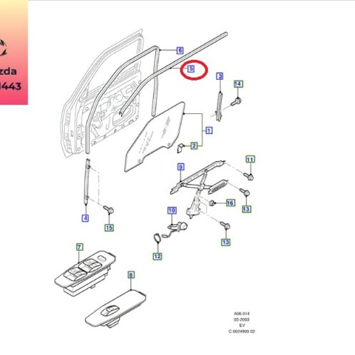 Gioăng cao su dọc thân xe ford ranger everest 2003-2004-2005-2006-2007-gioăng cao su trên cánh cửa ford ranger everest-UP2158831A-UP2159831A