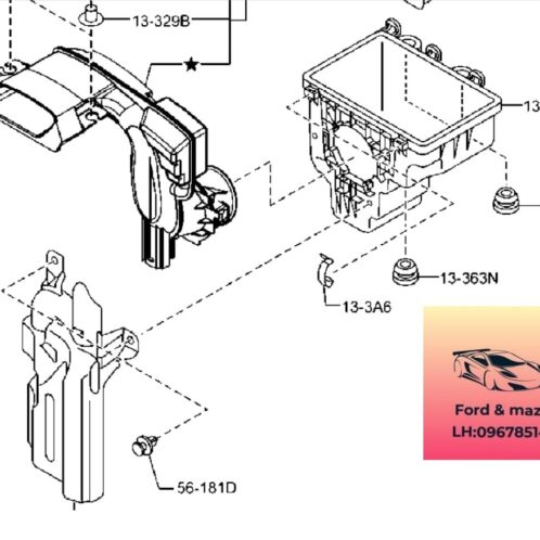 Hộp lọc gió phụ hộp lọc gió mazda 6- 2014-2015-2016-2017-2018-2019-bầu tiêu âm hộp lọc gió mazda 6-hộp cộng hưởng hộp lọc gió mazda 6-PE0113195A