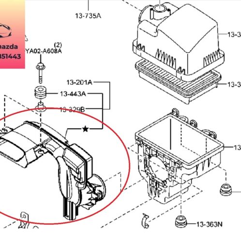Ống gió vào hộp lọc gió mazda 6 2014-2015-2016-2017-2018-2019-ống nhựa lấy gió ngoài hộp lọc gió mazda 6-ống gió hộp lọc gió mazda 6-PE1113200-PE1113200A