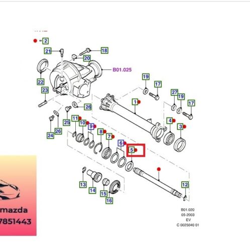 Phớt láp trục trung gian ford ranger everest-2002-2003-2004-2005-2006-2007-2008-2010-2011-2012-2013-2014-phớt láp trước trục láp trung gian ford ranger-M0A327165