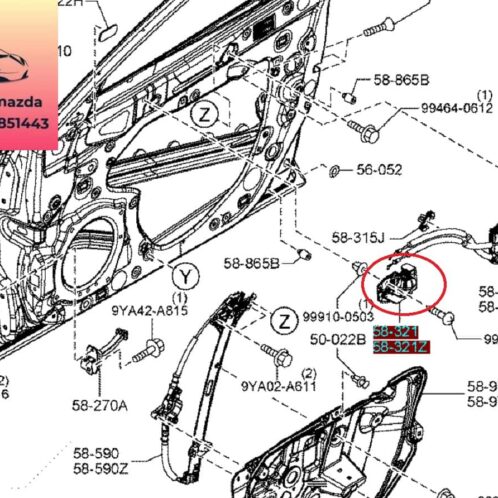 Tay mở cửa trong mazda 3 2015-2016-2017-2018-2019-tay cửa trong mazda 3-tay mở cửa cánh cửa mazda 3-BHP258330B-BHP259330B