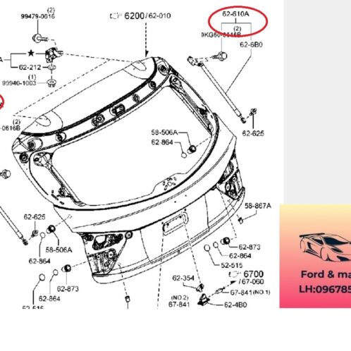 Ti chống cốp sau mazda 3 2015-2019 Ti chống cốp sau mazda 3 2015-2016-2017-2018-2019-ty đẩy cốp sau mazda 3-ti cửa hậu sau mazda 3-ti chống cánh cửa sau mazda 3-BHN96361XB-BHN96261XB