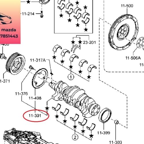 Trục cơ mazda 6 cx5 2014-2015-2016-2017-2018-2019-trục cơ hộp số mazda 6 cx5-trục cốt máy mazda 6 cx5-PE0211300A