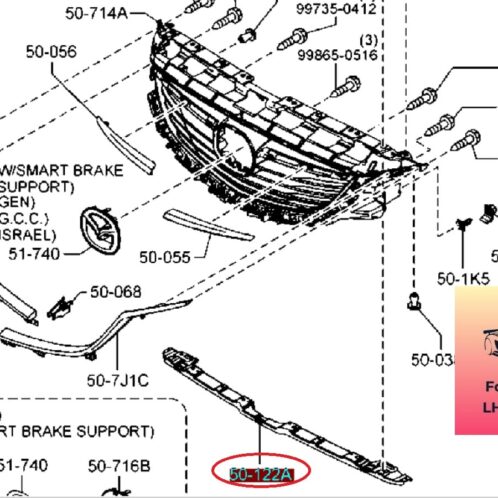 Xương sắt trên ca lăng mazda 6 2014-2019 Xương sắt trên ca lăng mazda 6 2014-2015-2016-2017-2018-2019-thanh sắt trên ca lăng mazda 6-sắt bắt tăng cứng trên ca lăng mazda 6-GHP9500K1B