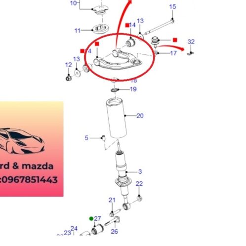 Càng A trên ford ranger mazda bt50 2012-2022 Càng A trên ford ranger mazda bt50 2012-2013-2014-2015-2016-2017-2018-2019-2020-2021-2022-bệ đỡ chữ A ranger mazda bt50-UC2R34200D-EB3C3091A1C-1D0434210
